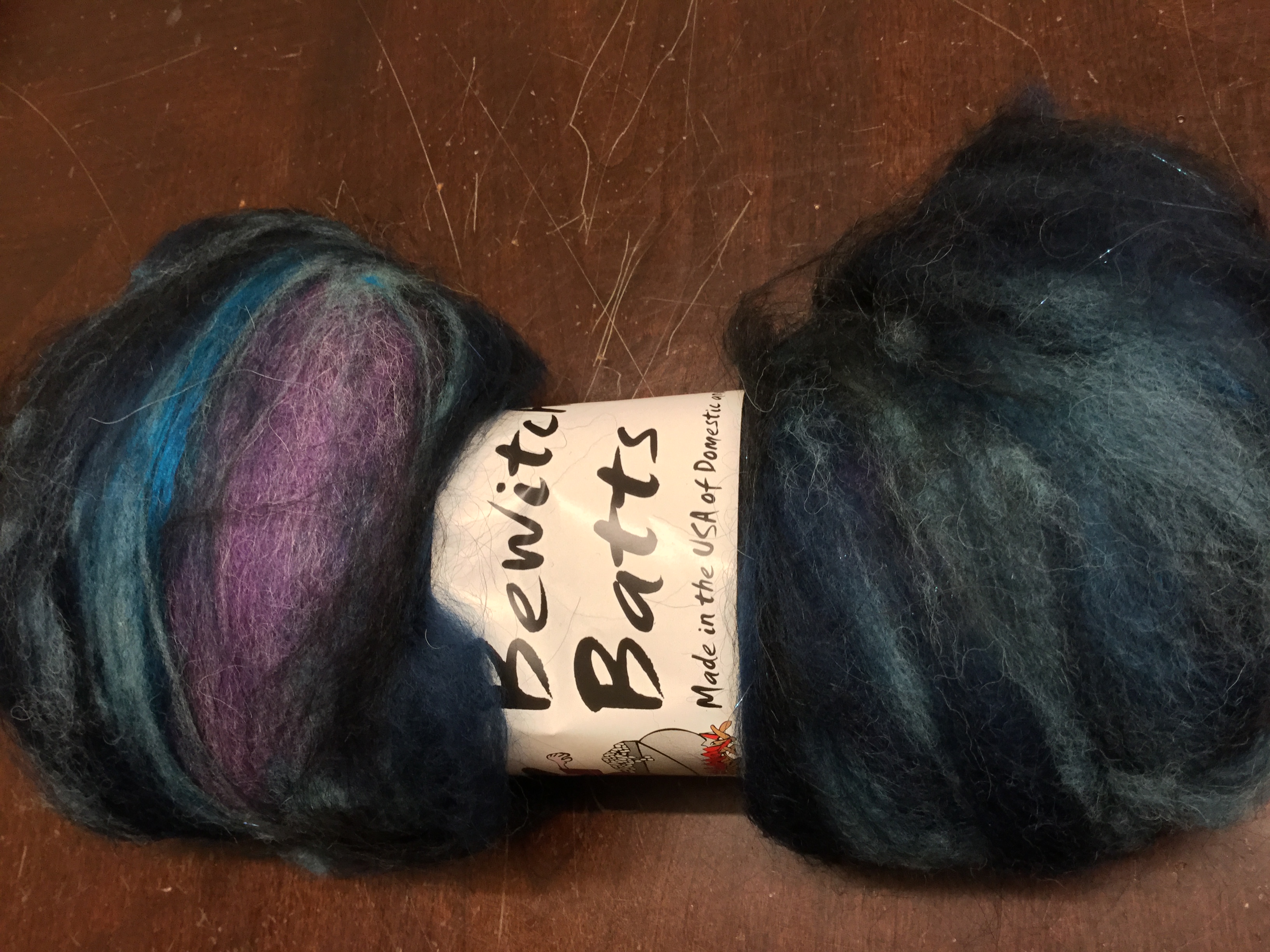 Bewitching Batts Hand Blended Art Batt - #222 - 2.4 ozs Bewitching Batts Hand Blended Art Batt - #222 - 2.4 ozs